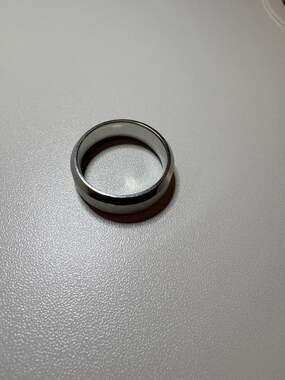 Cobalt Chrome Men's Wedding Band, Size 12, Beveled Edge Brushed Finish